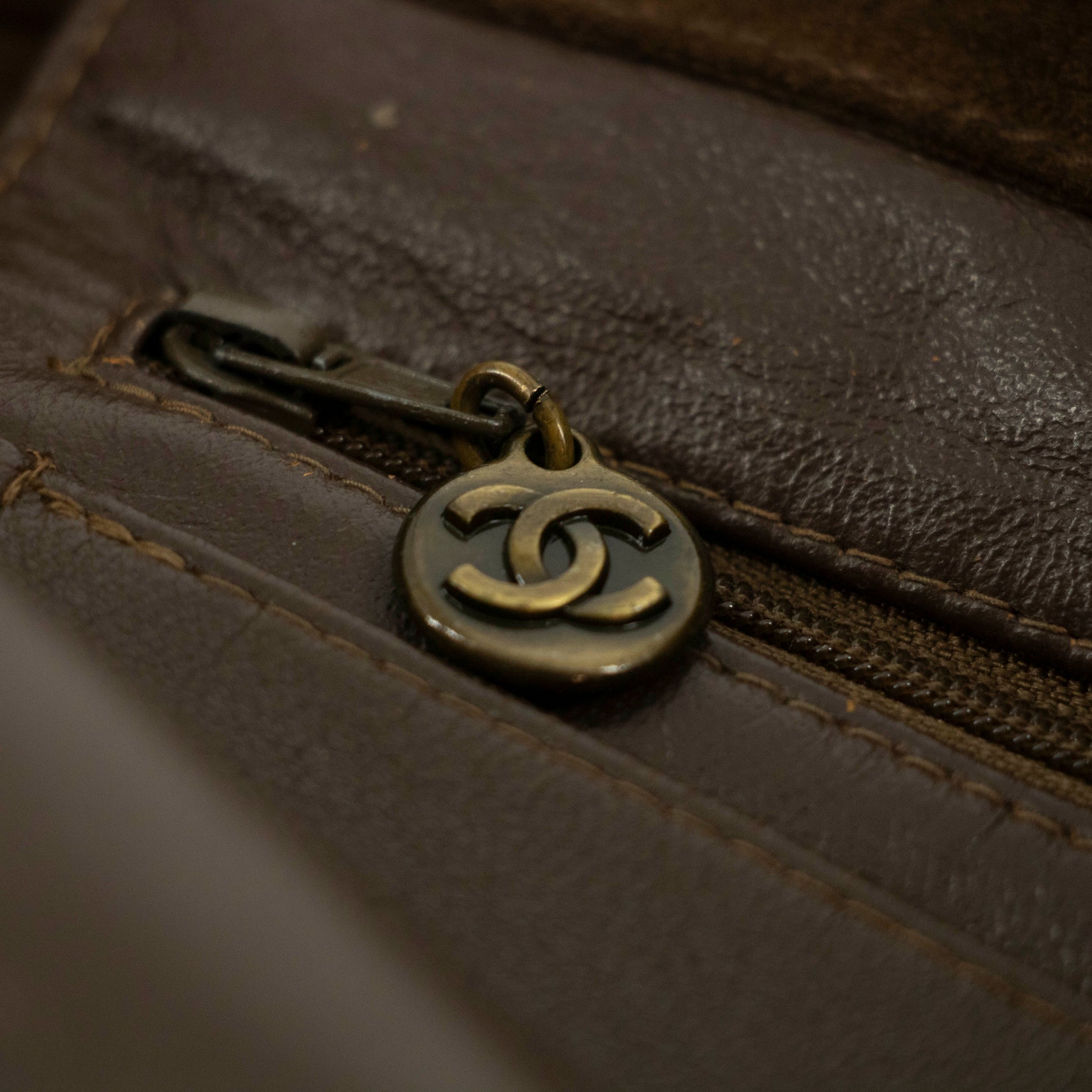 Chanel Brown Suede Handle Logo Tote Bag 4 Series #4752