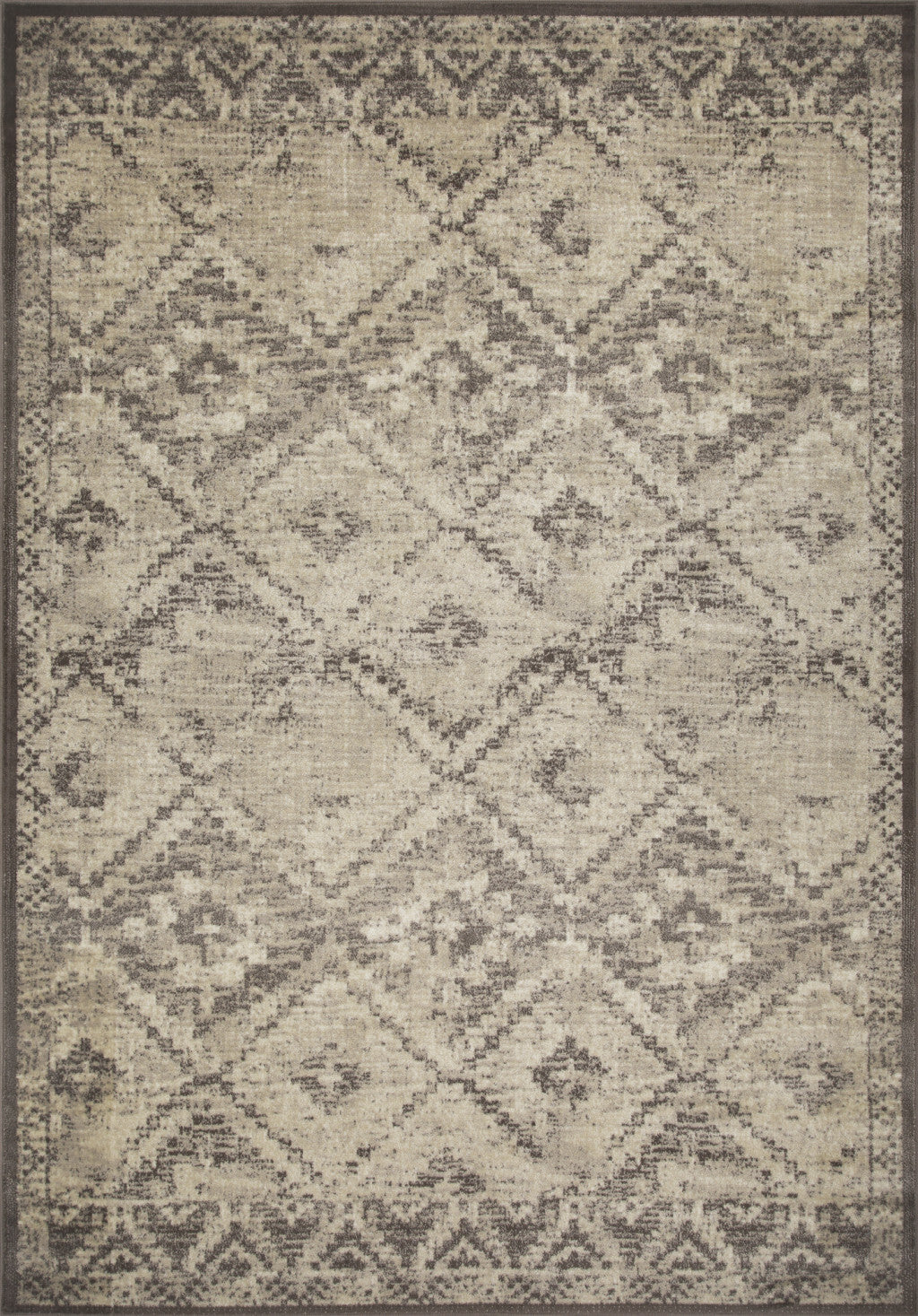 8' Gray Round Abstract Area Rug