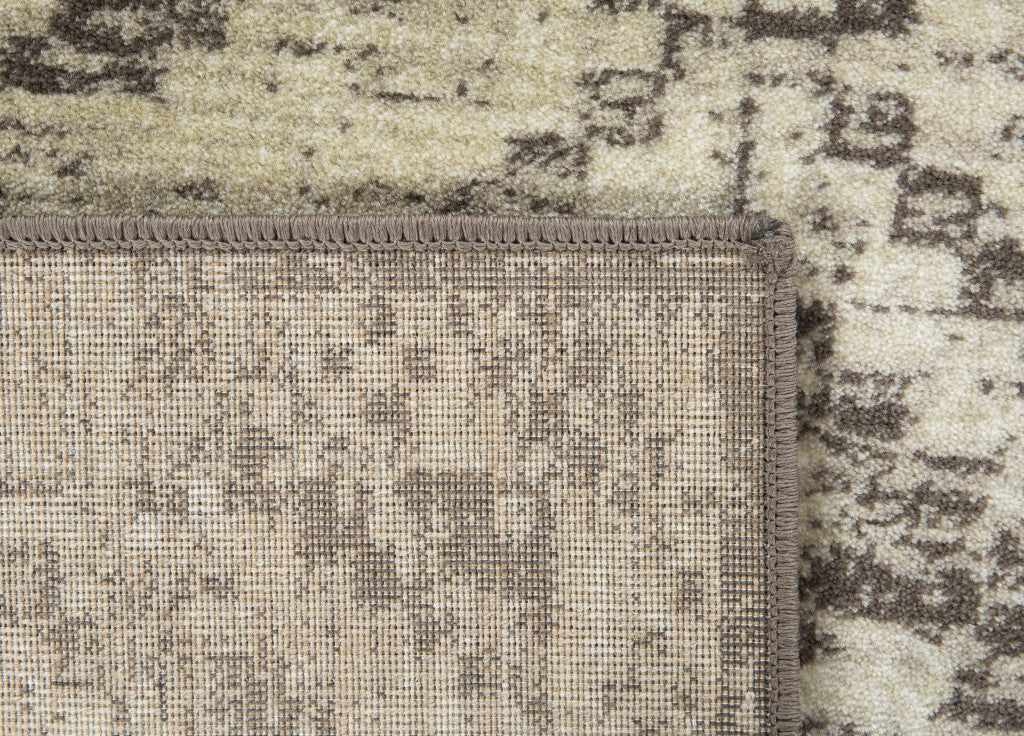 8' Gray Round Abstract Area Rug
