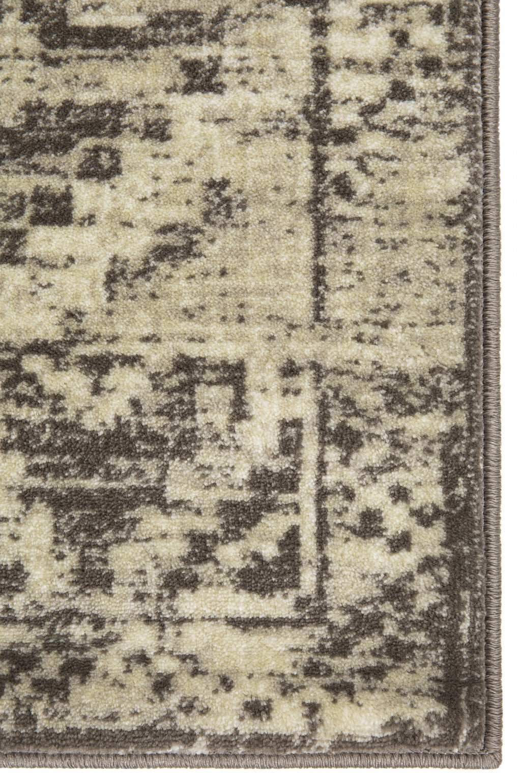8' Gray Round Abstract Area Rug