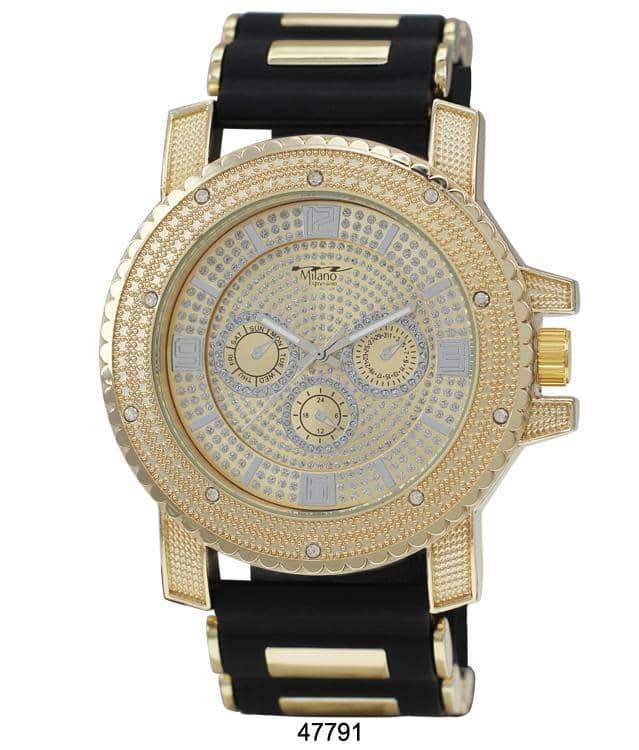 53mm Iced Out Crystal Bezel Bullet Band Silicone Watch
