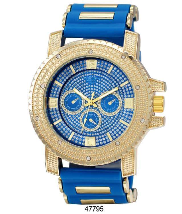 53mm Iced Out Bullet Band Silicone Hip Hop Oversized Watch