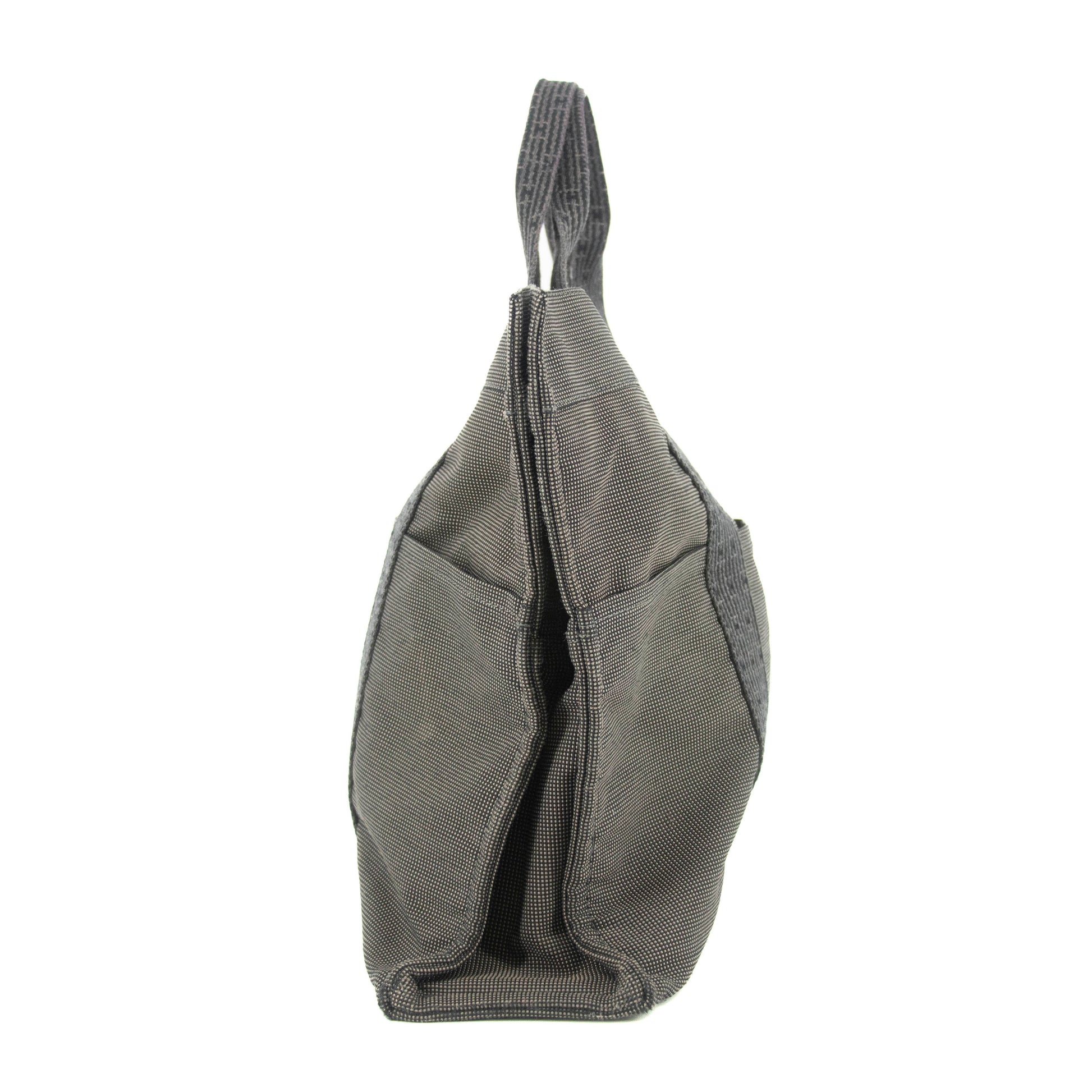 Hermes Herline MM Grey Canvas Tote Bag #4781