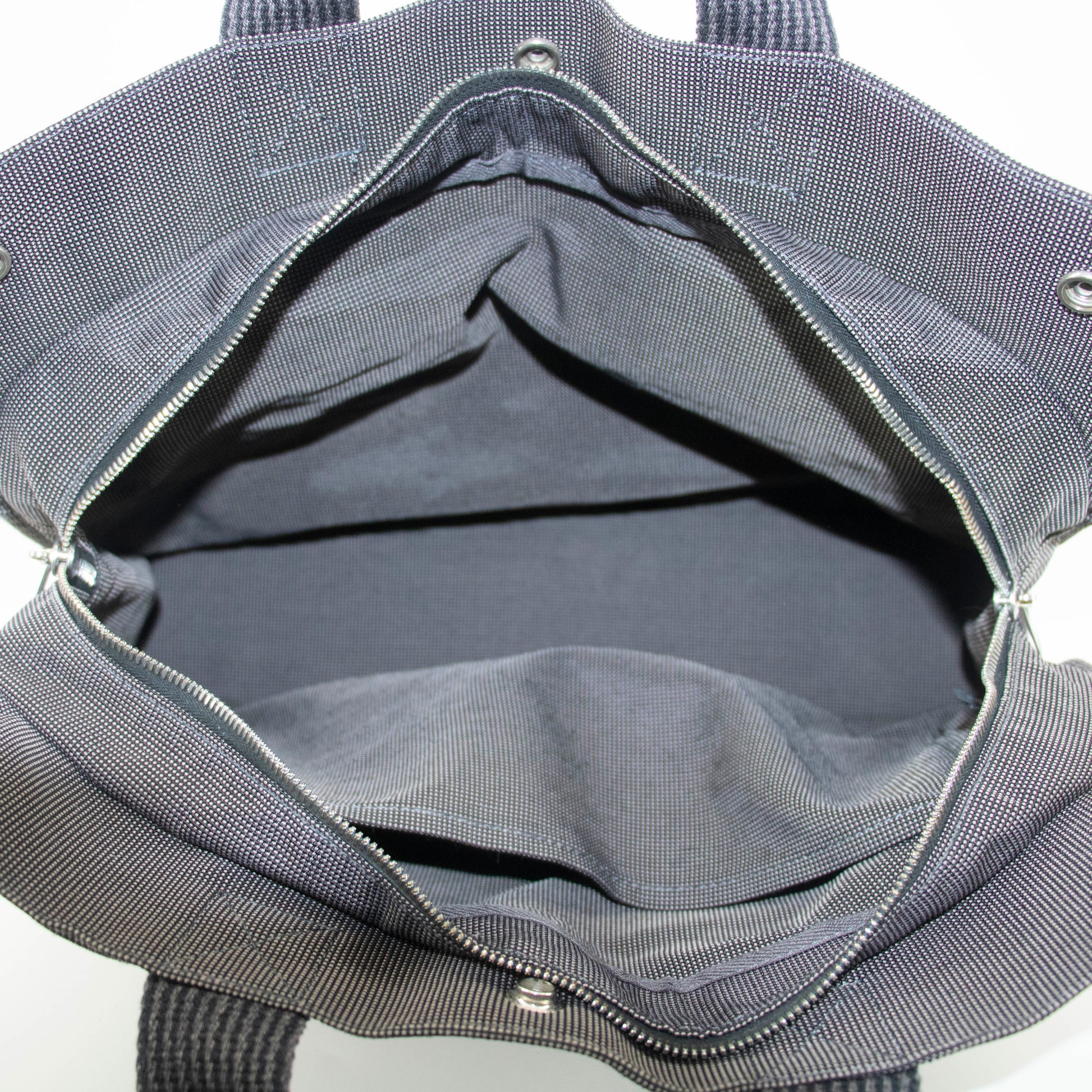 Hermes Herline MM Grey Canvas Tote Bag #4781
