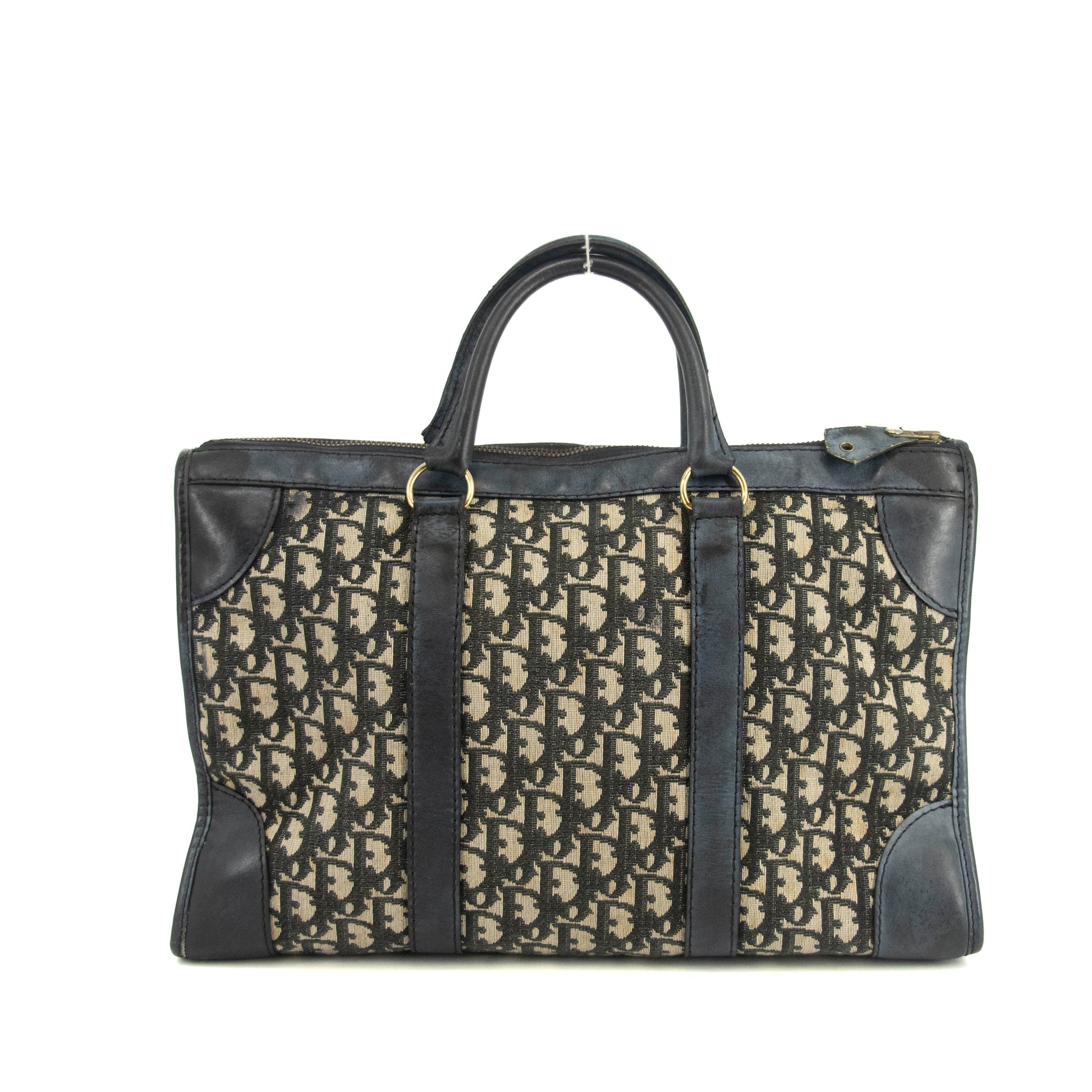 Christian Dior Blue Trotter Canvas Mini Boston Bag #4783