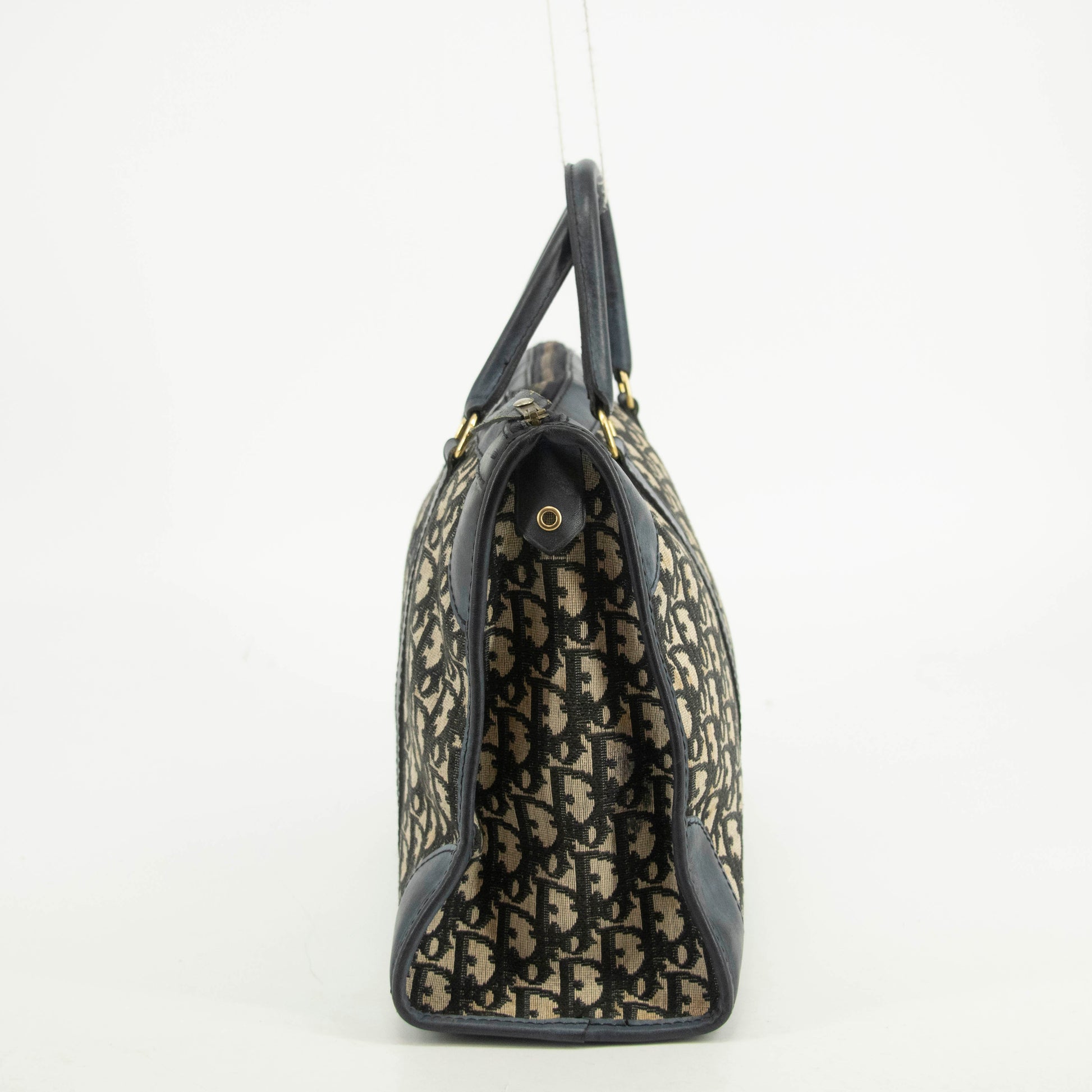 Christian Dior Blue Trotter Canvas Mini Boston Bag #4783