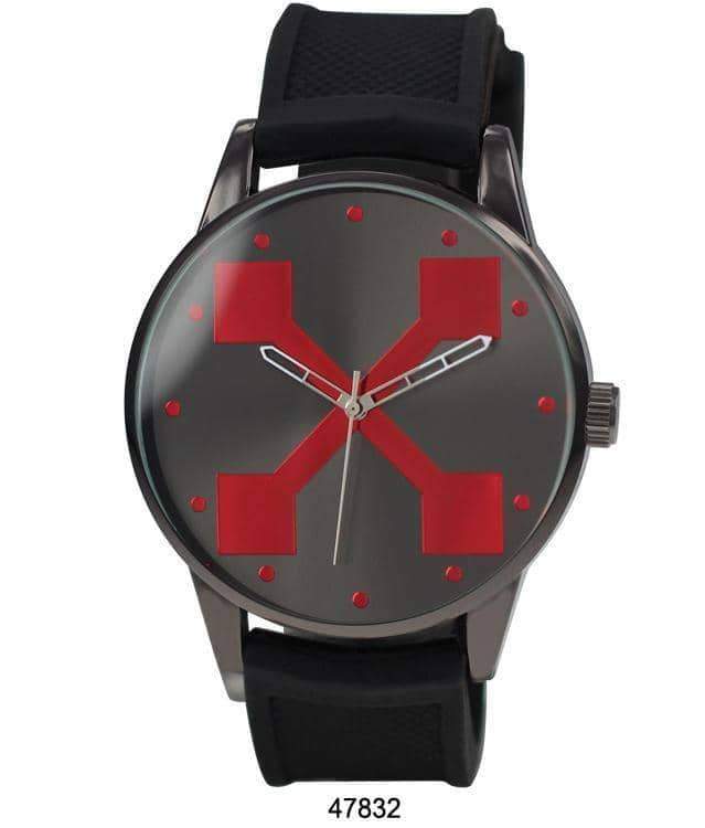 49MM Oversized X Dial Rubber Strap Mens Casual Watch