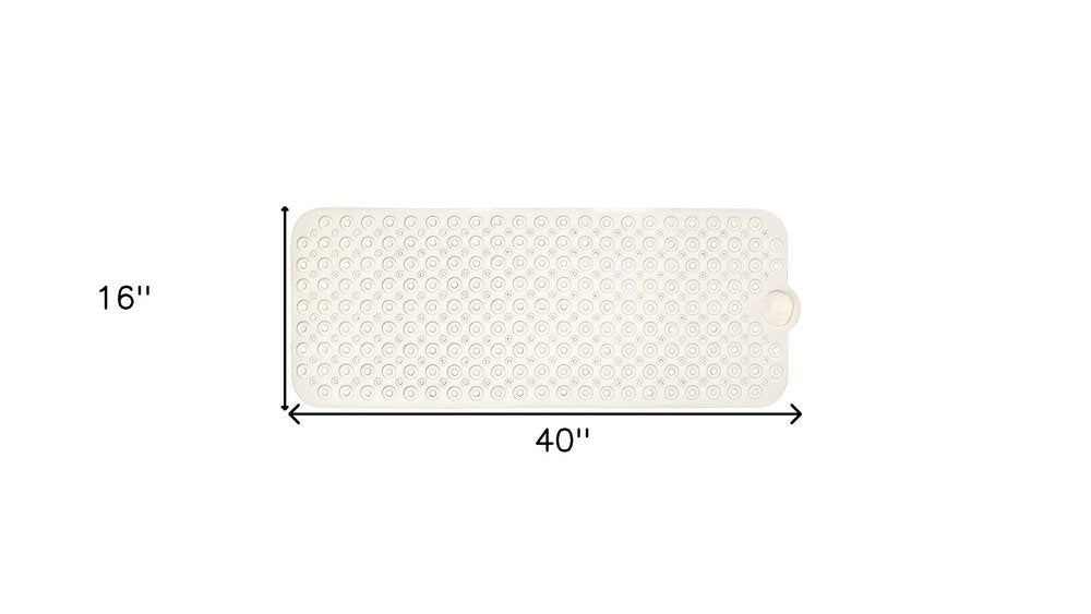 40" Beige Latex Bubbles Non Slip Shower Mat