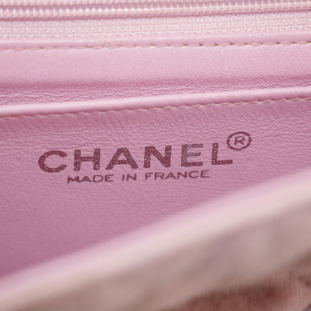 Chanel Small Single Flap Pink Cotton Shoulder Bag #4796