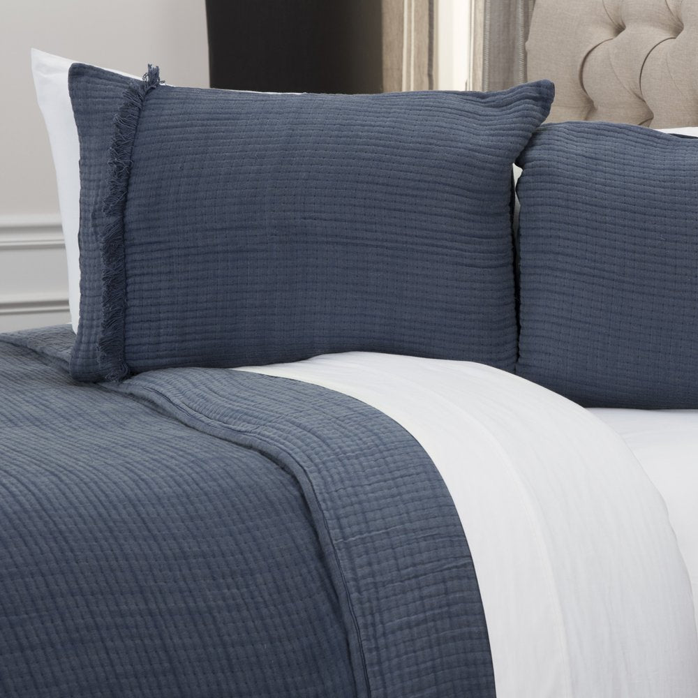 Indigo Checkered King Quilt