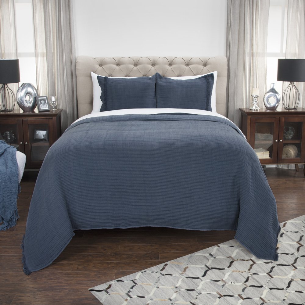 Indigo Checkered Queen Quilt
