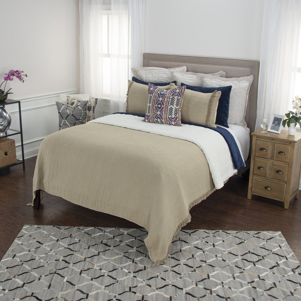 Natural Checkered King Quilt
