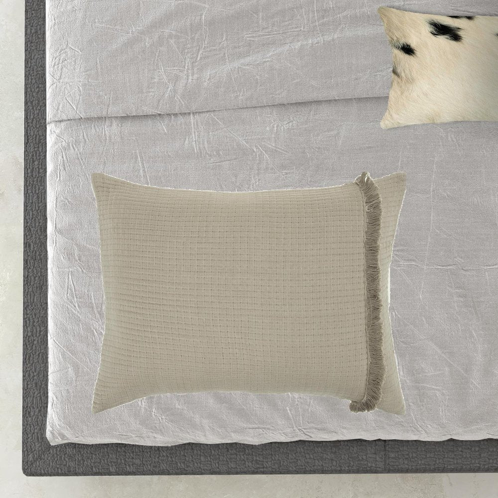 Natural Checkered Queen Quilt