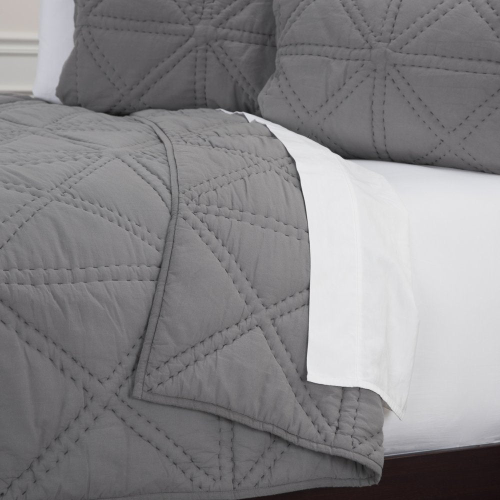 Gray Geometric King Quilt