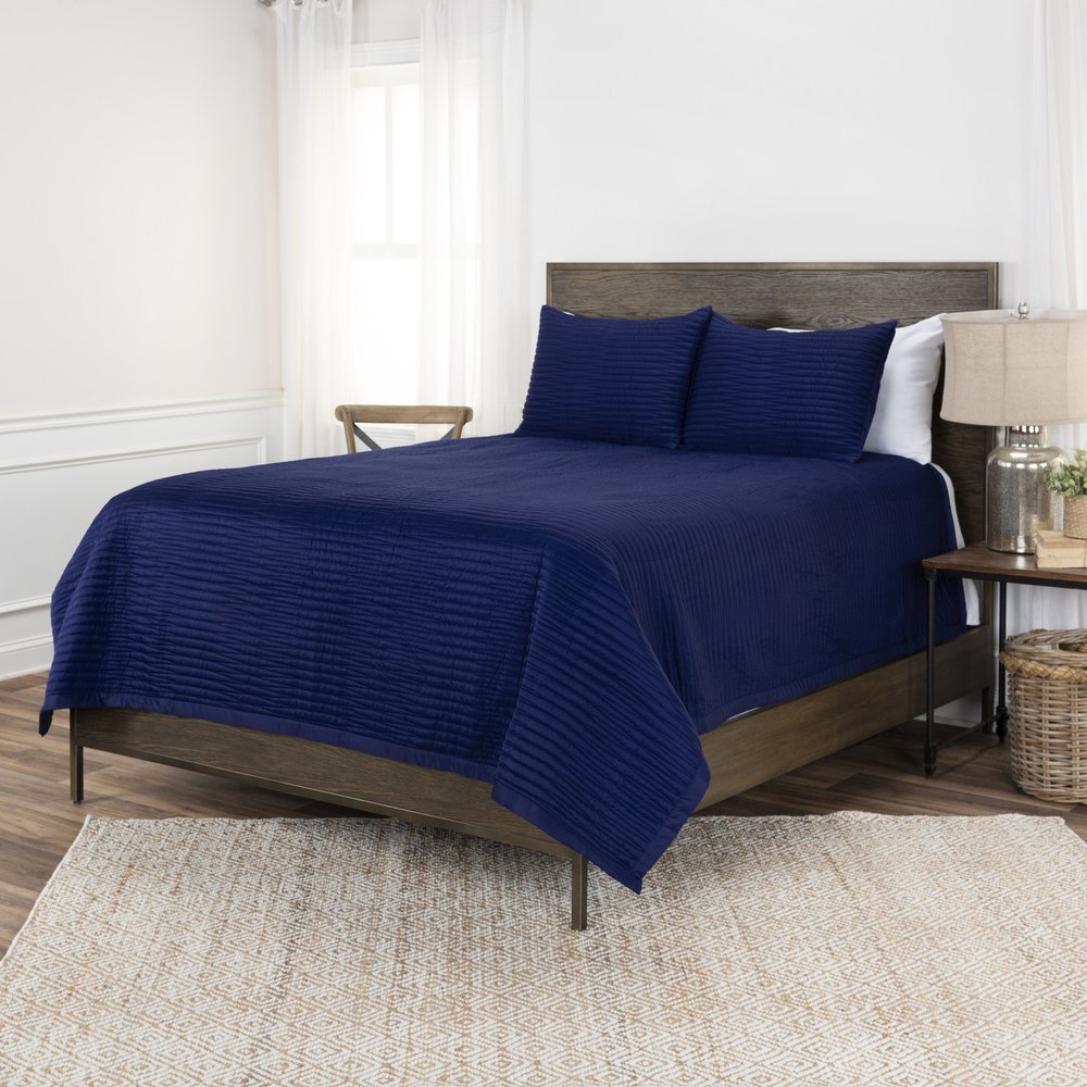Indigo Geometric Queen Quilt