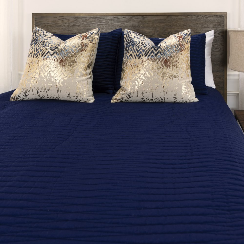 Indigo Geometric Queen Quilt