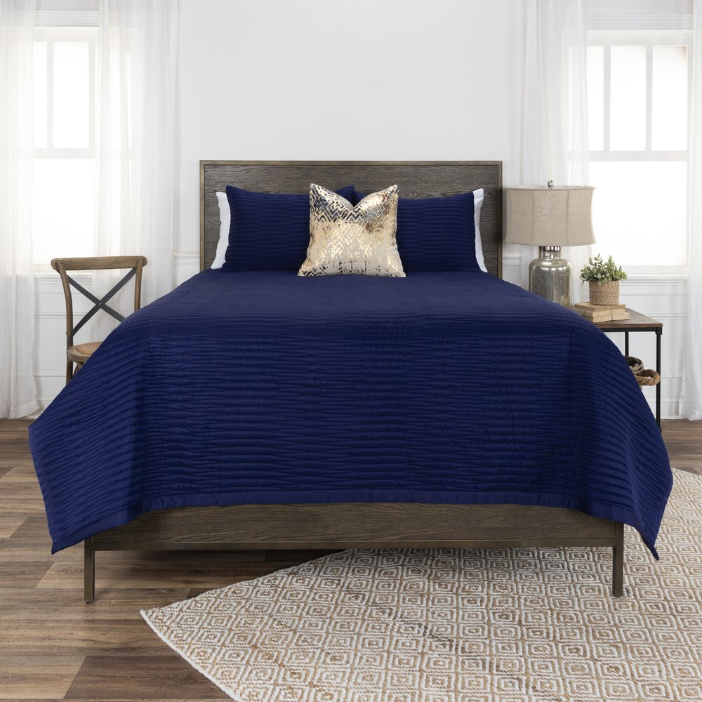 Indigo Geometric Queen Quilt