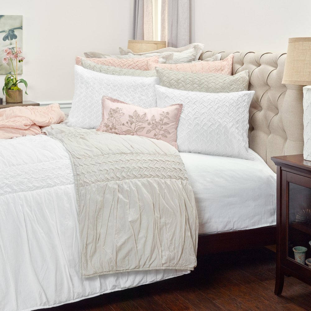 Pink Geometric Queen Quilt