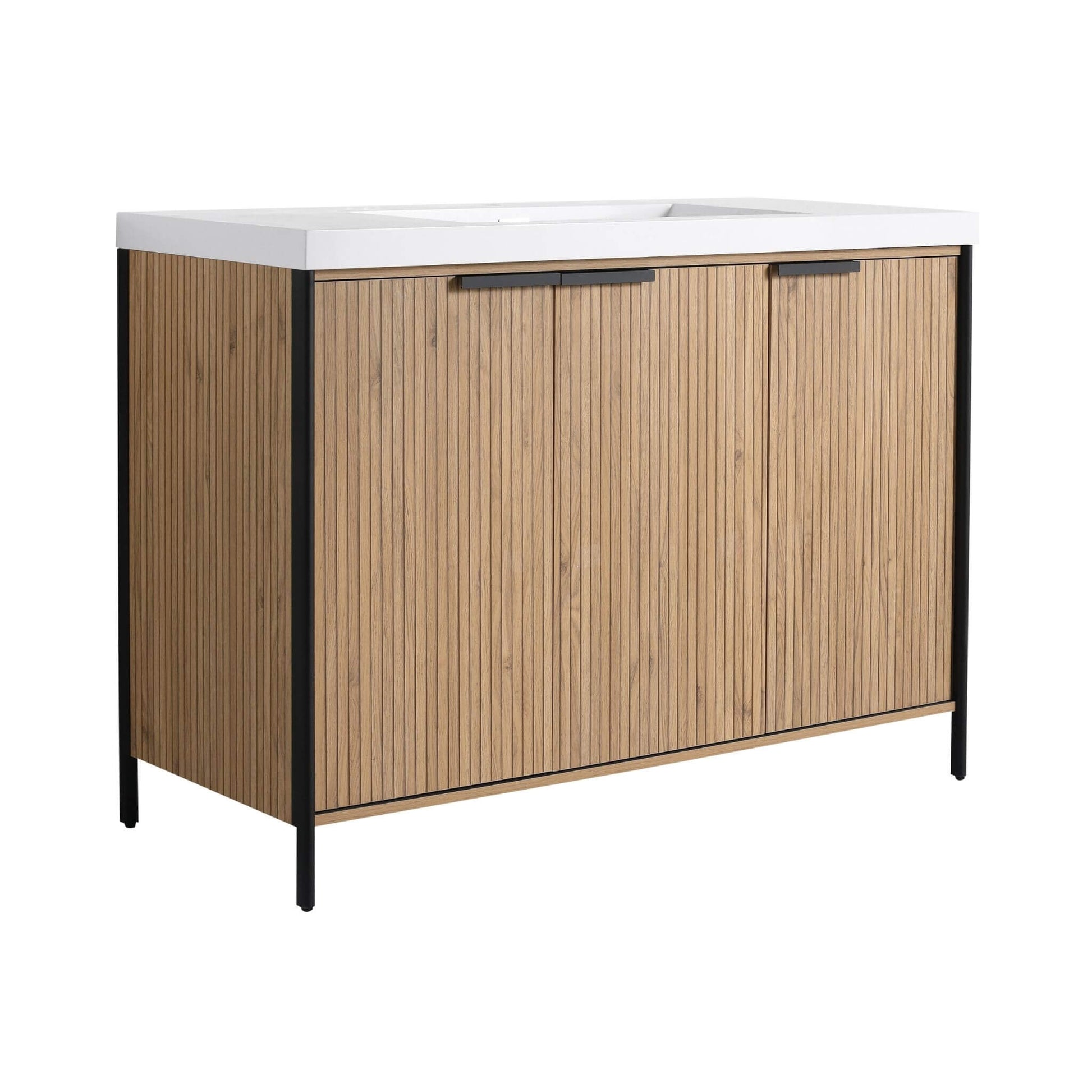Nuvia 48-Inch Modern Light Coffee Freestanding Vanity With Resin Sink (SAK97502)