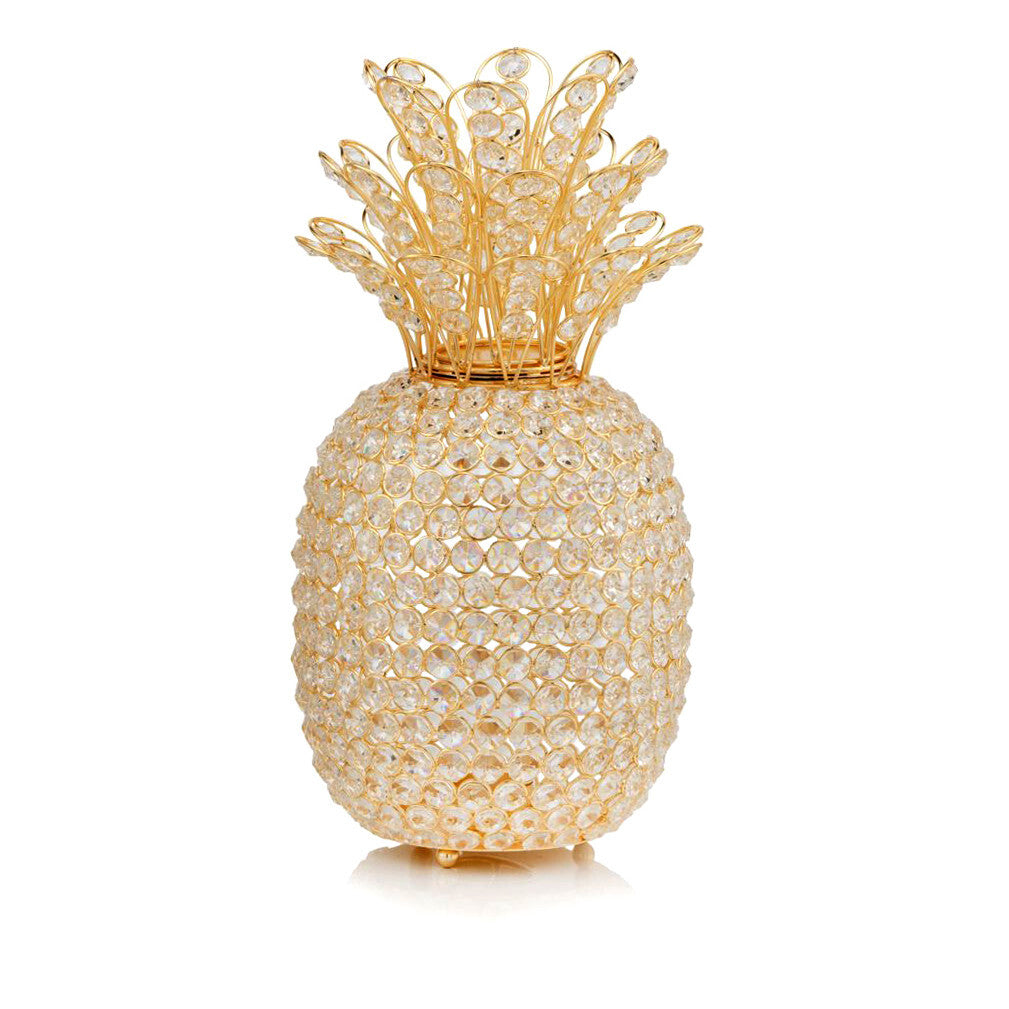 23" Glam Bling Faux Crystal and Gold Pineapple