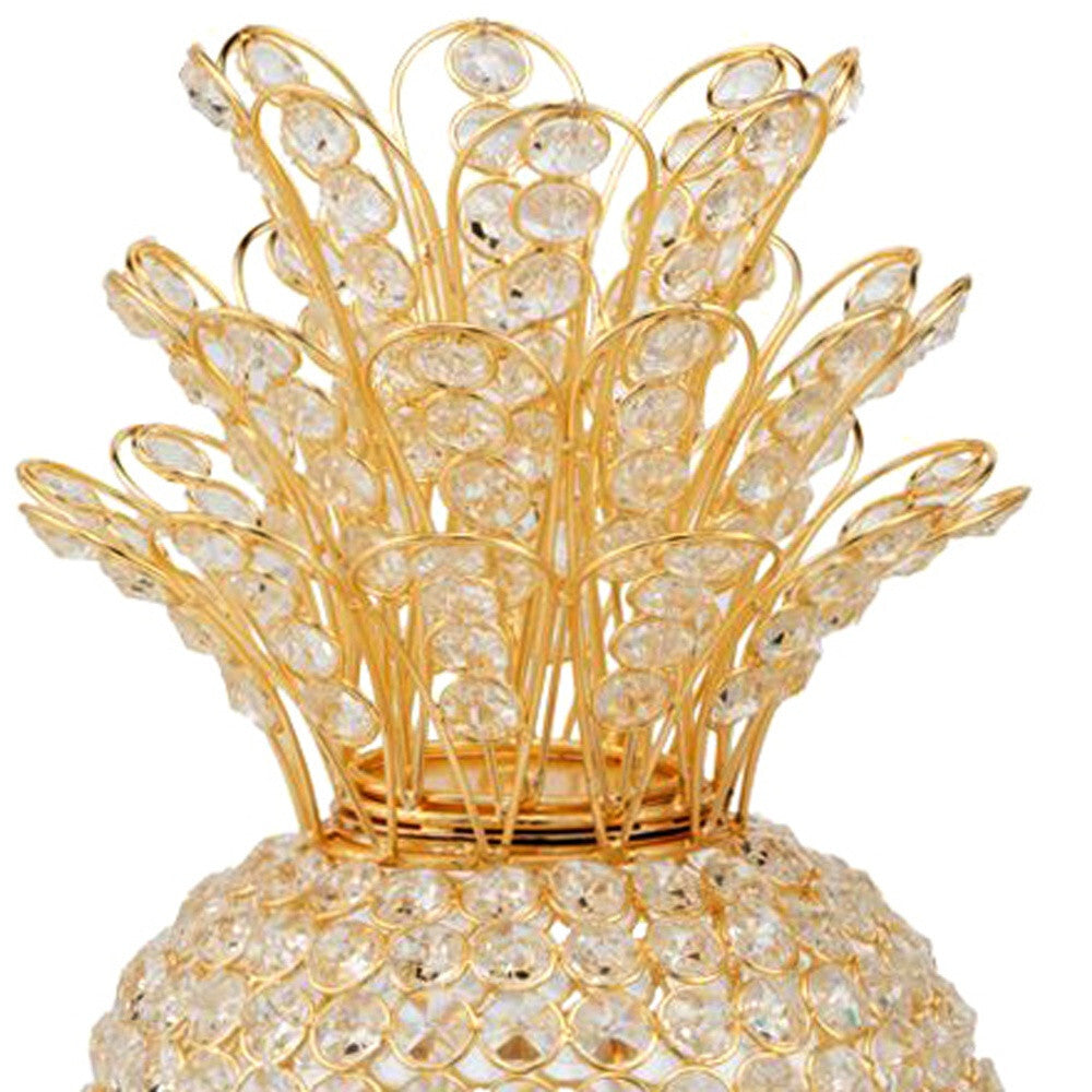 23" Glam Bling Faux Crystal and Gold Pineapple
