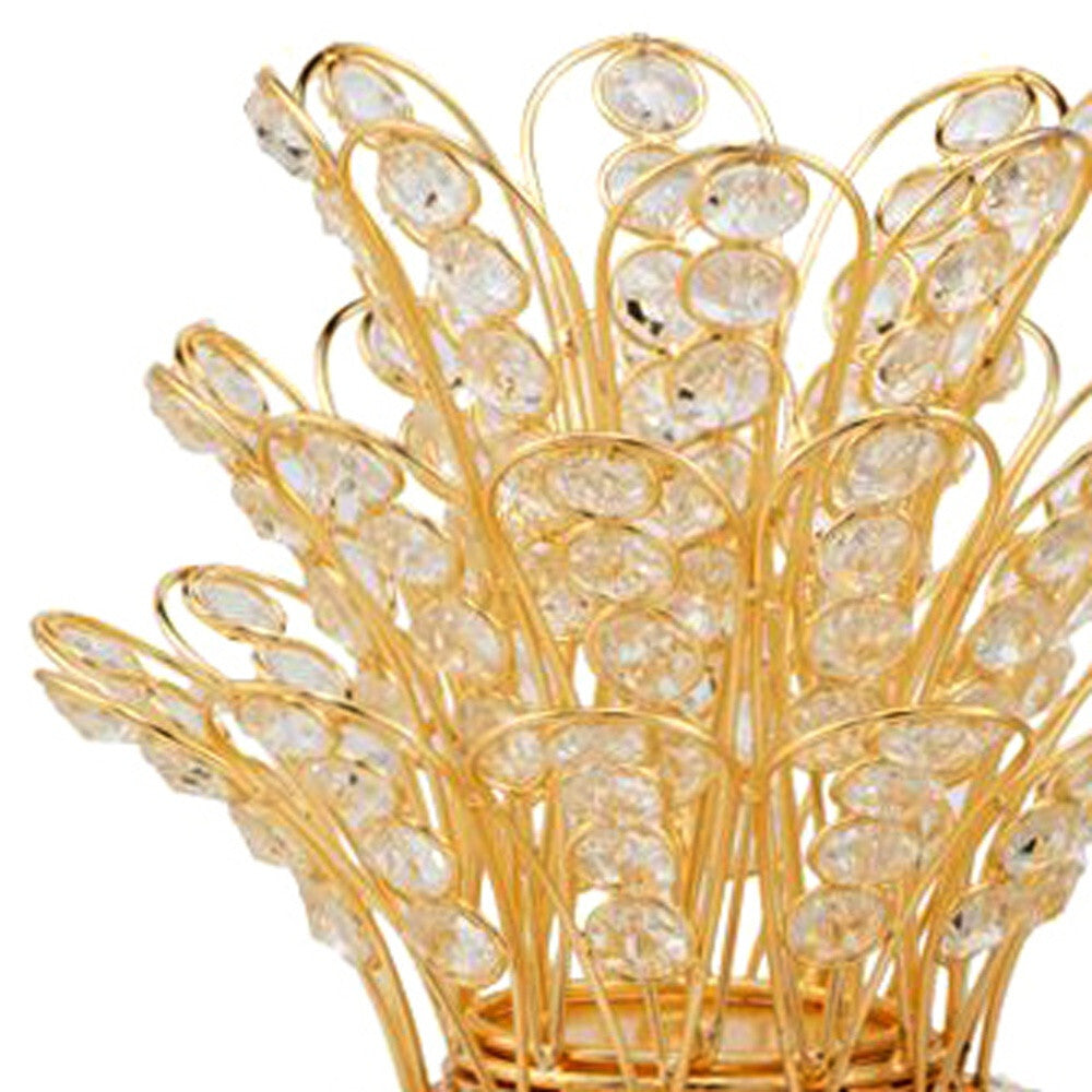 23" Glam Bling Faux Crystal and Gold Pineapple