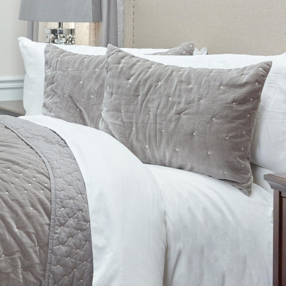 Gray Polka Dots King Quilt
