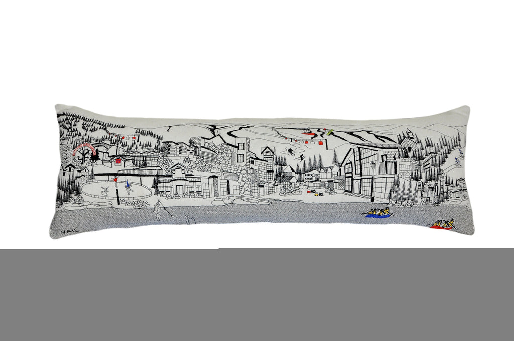 46" White Vail Daylight Skyline Lumbar Decorative Pillow