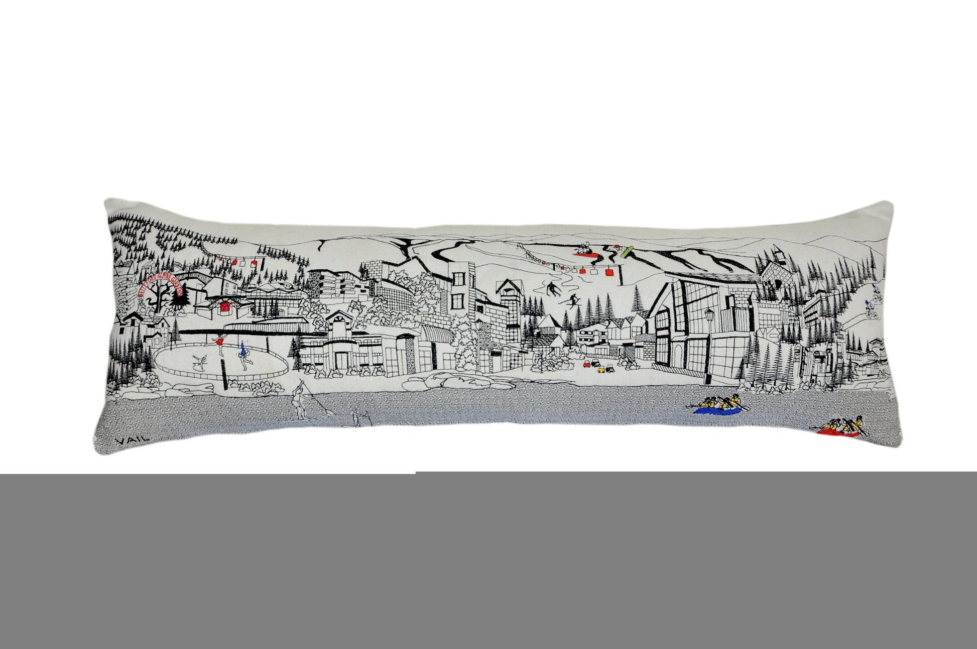 46" White Vail Daylight Skyline Lumbar Decorative Pillow