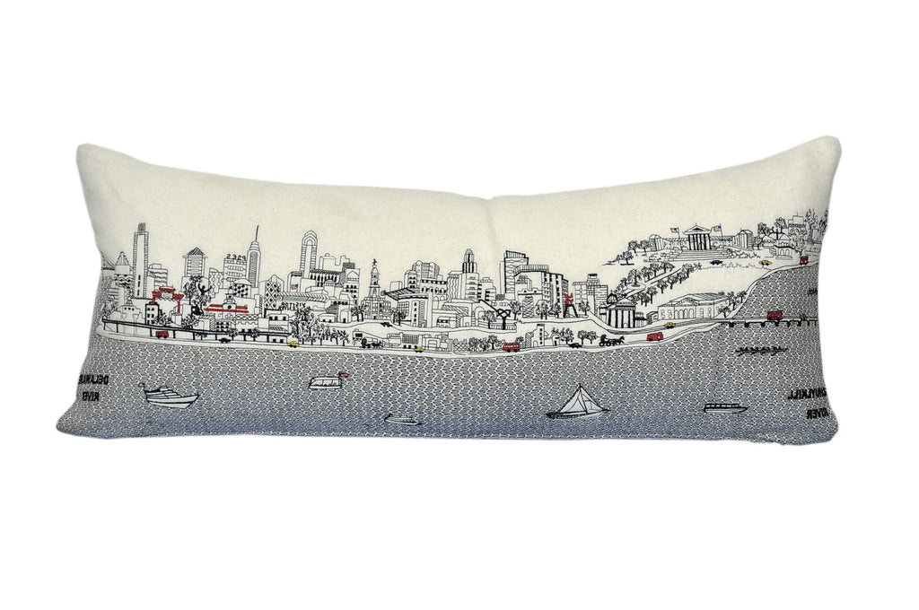 14" X 35" Cream Hometown Pride Wool Lumbar Throw Pillow
