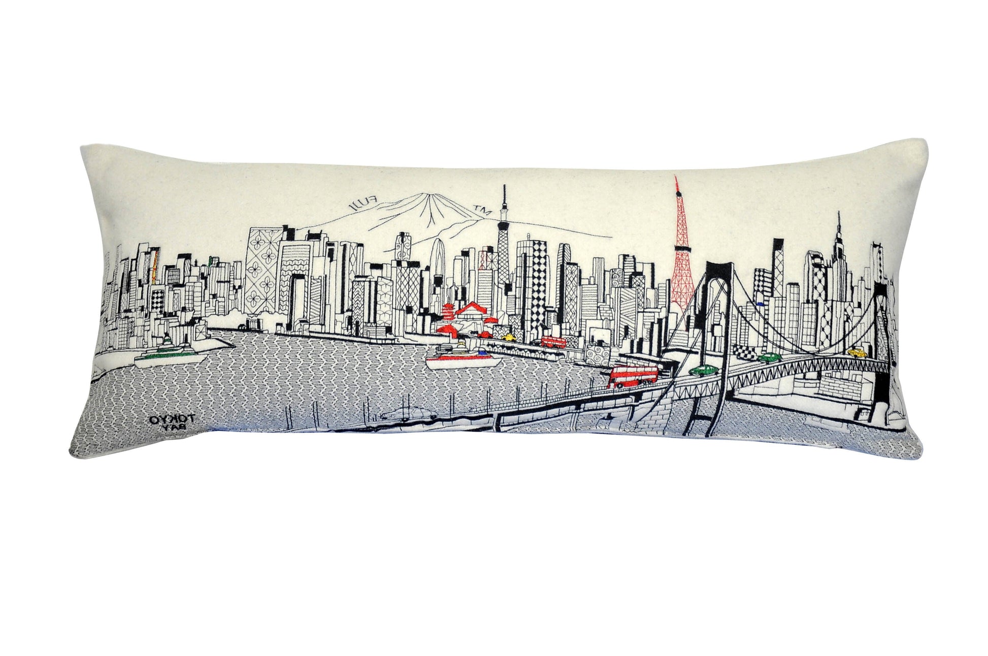 14" X 35" Cream Hometown Pride Wool Lumbar Throw Pillow