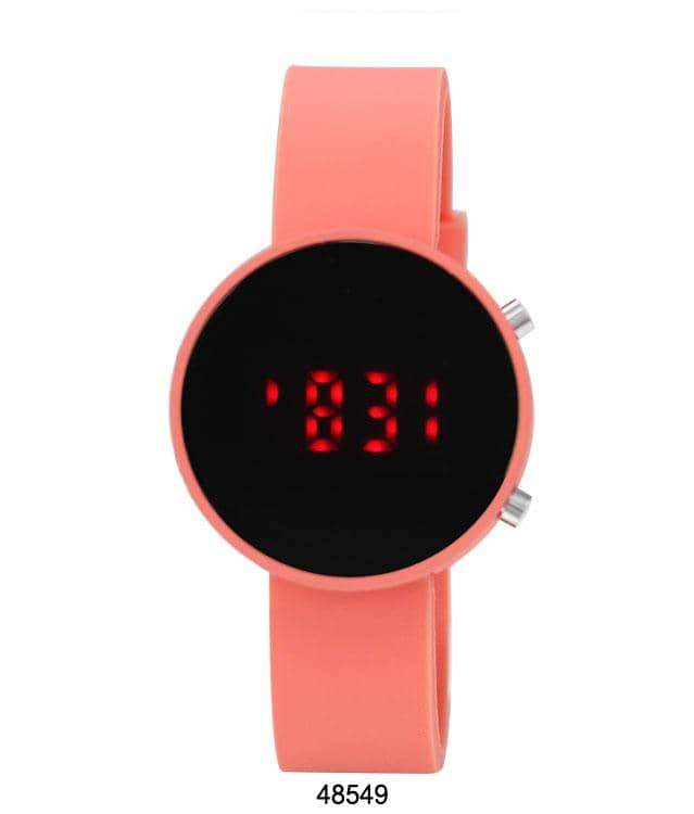 39MM LED Digital Watch With Red Display Rubber Strap