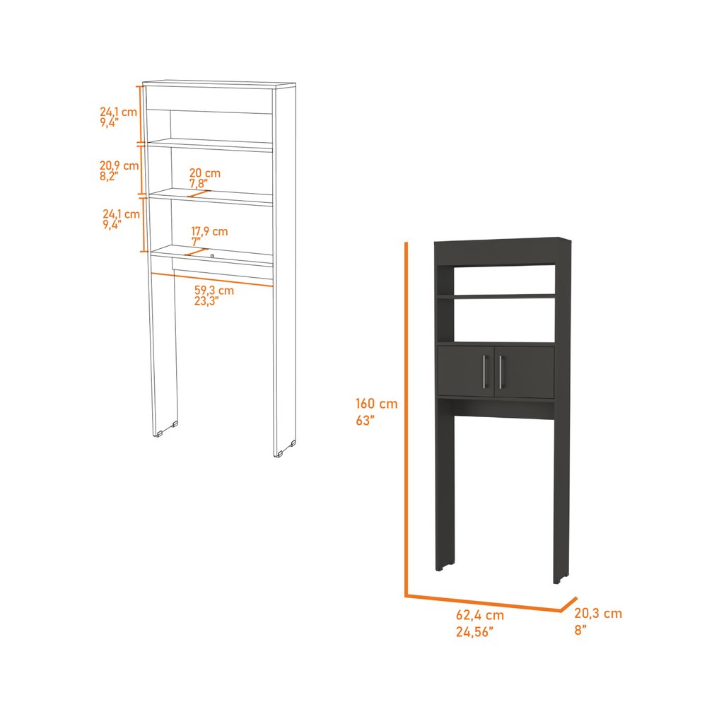 25" Black Wood Freestanding Single Door Bathroom Vanity