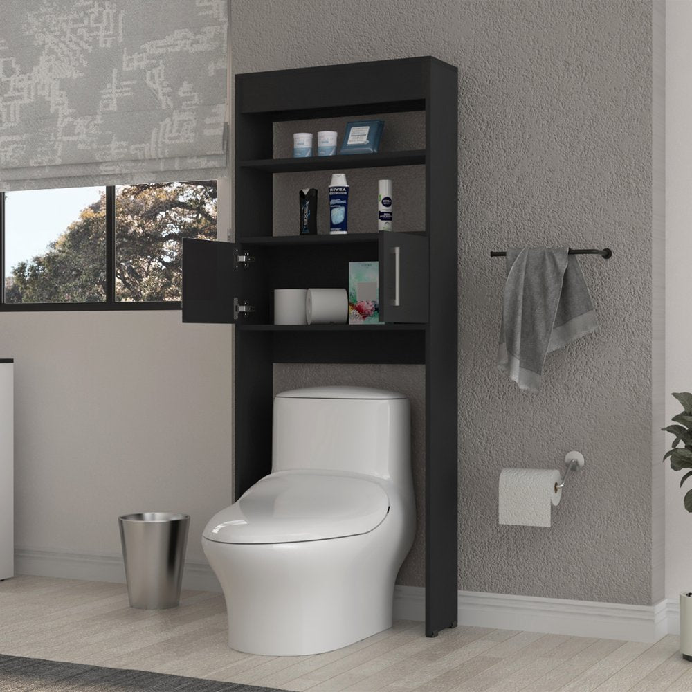 25" Black Wood Freestanding Single Door Bathroom Vanity
