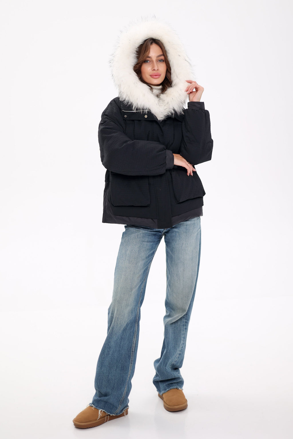 Genuine Arctic Fox Fur Down Fill Parka