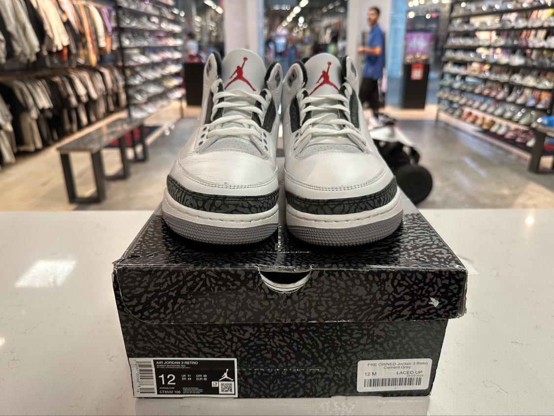 PRE OWNED Jordan 3 Retro Cement Grey