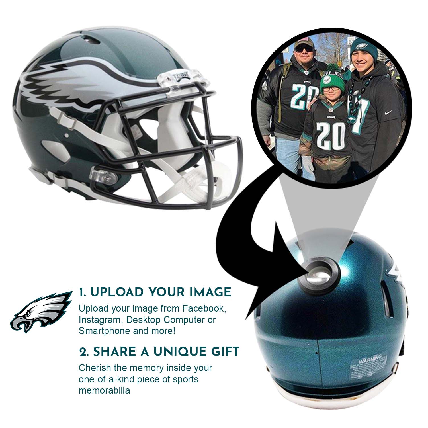 Philadelphia Eagles NFL Mini Helmet - Picture Inside