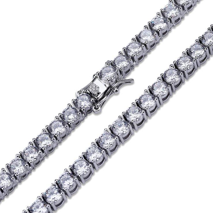 4mm 925 Sterling Silver Tennis Choker Necklace Classic