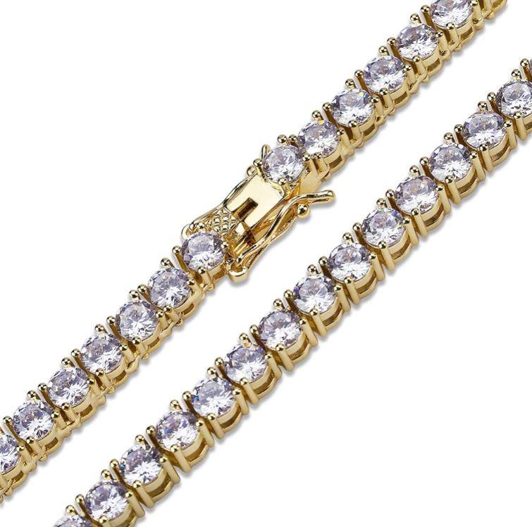 4MM 925 Sterling Silver Tennis Choker Necklace Round CZ