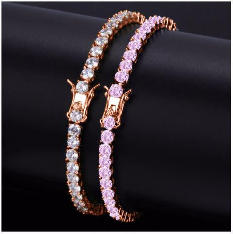 4MM One Row Tennis Bracelet Prong Set Dainty Sparkle