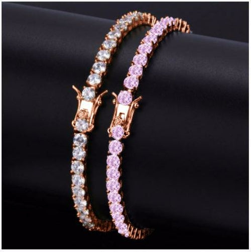 4MM One Row Tennis Bracelet Prong Set Dainty Sparkle