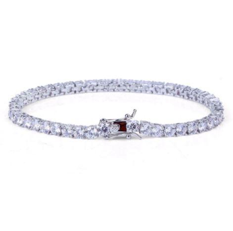 4mm One Row Tennis Bracelet Prong Set Round Stones Slim