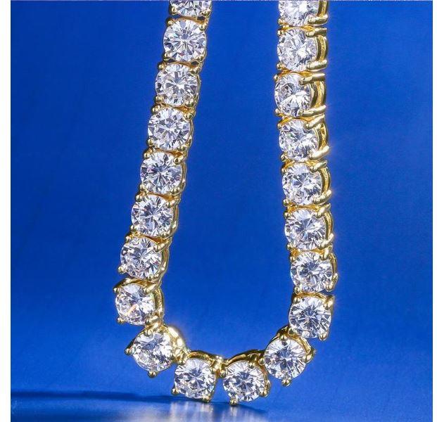 4mm One Row Tennis Chain Necklace Prong Set Cubic Zirconia