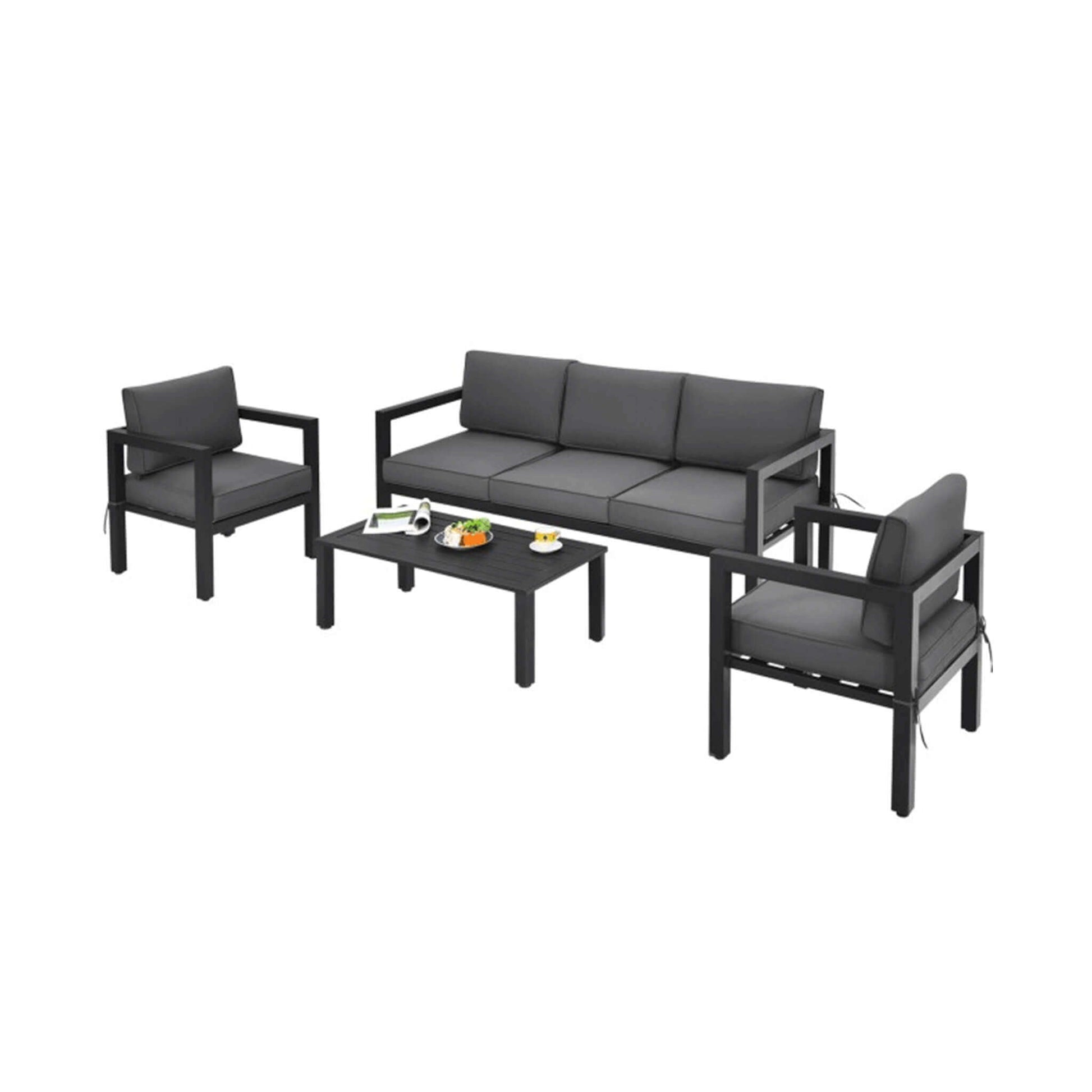 Alora 4-Piece Premium Outdoor Aluminum Furniture Set For Backyard & Poolside (SAK73532)