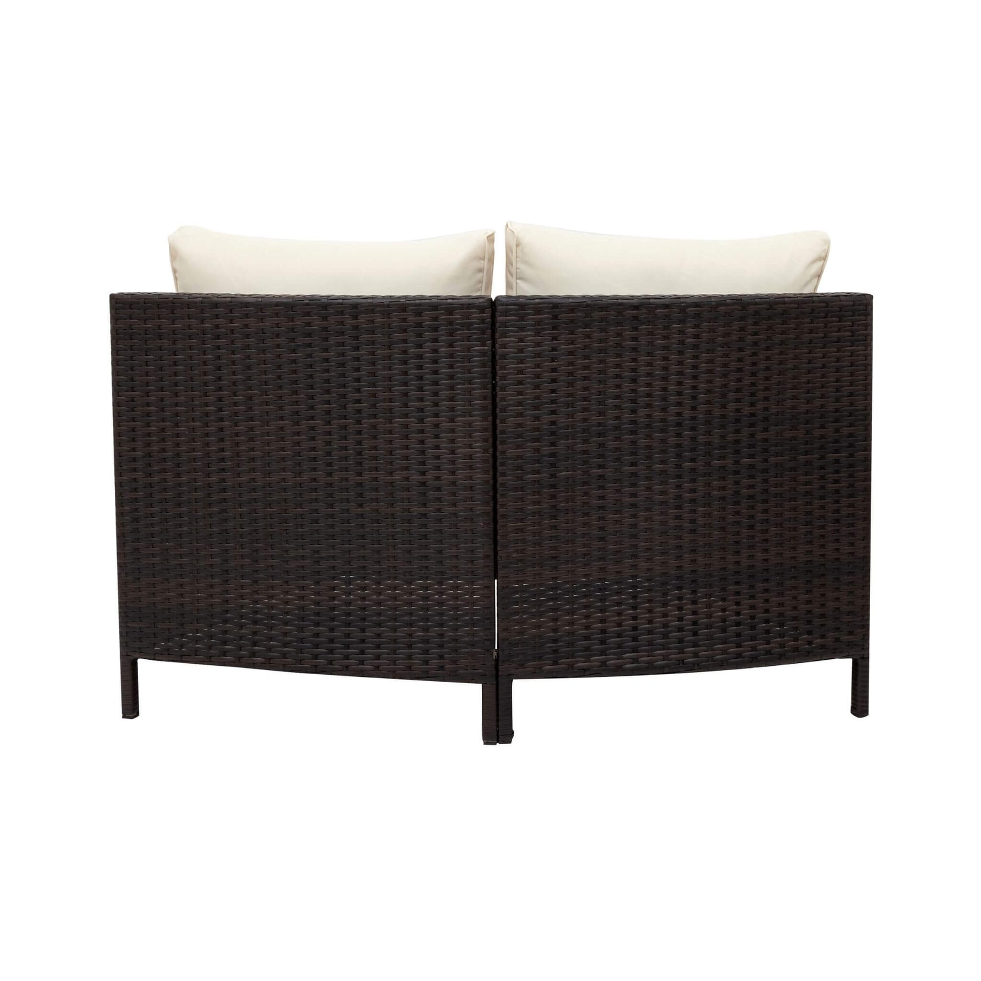 Alora Premium 5-Piece All-Weather Half-Moon Outdoor Rattan Wicker Patio Sectional Sofa Furniture Set With Tempered Glass Table (SAK32615)