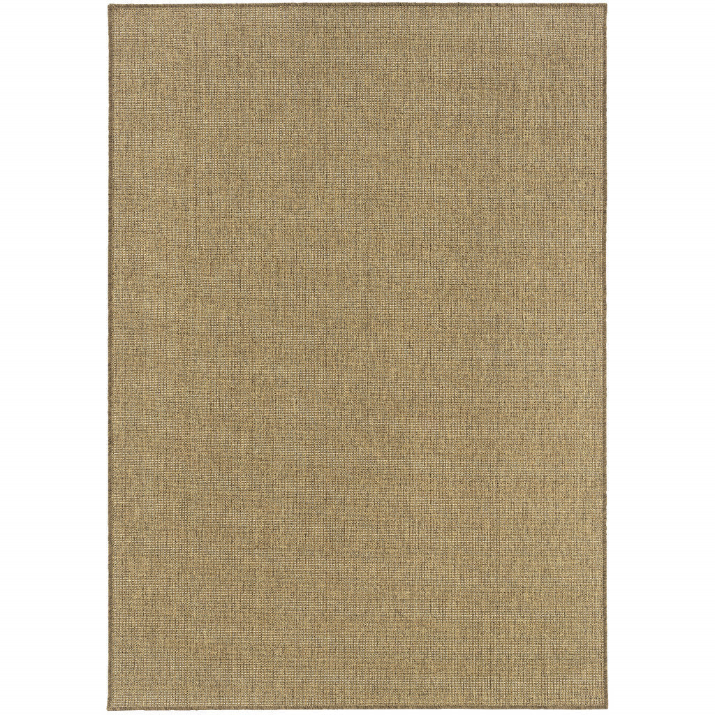 8' x 11' Tan Stain Resistant Indoor Outdoor Area Rug