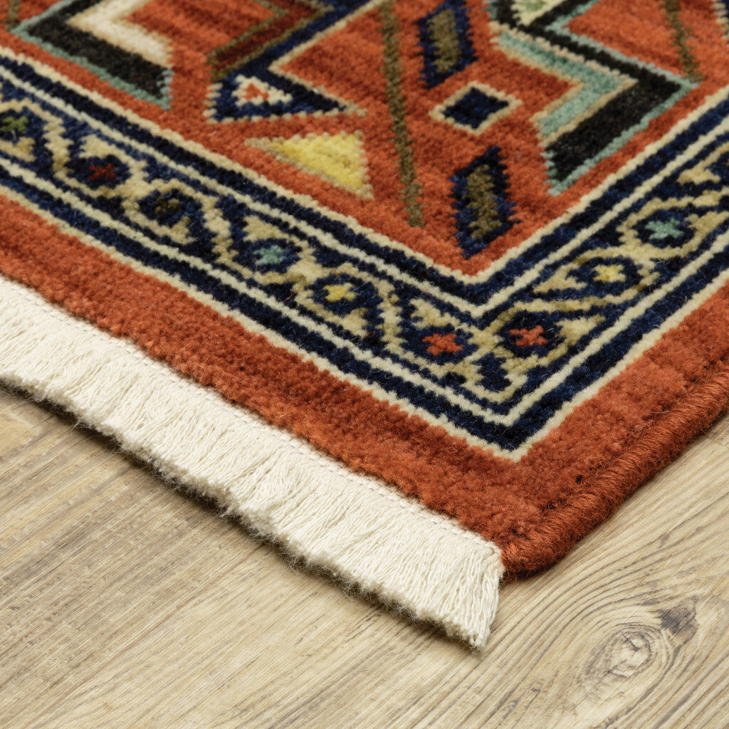 3' X 5' Red Black and White Oriental Power Loom Area Rug
