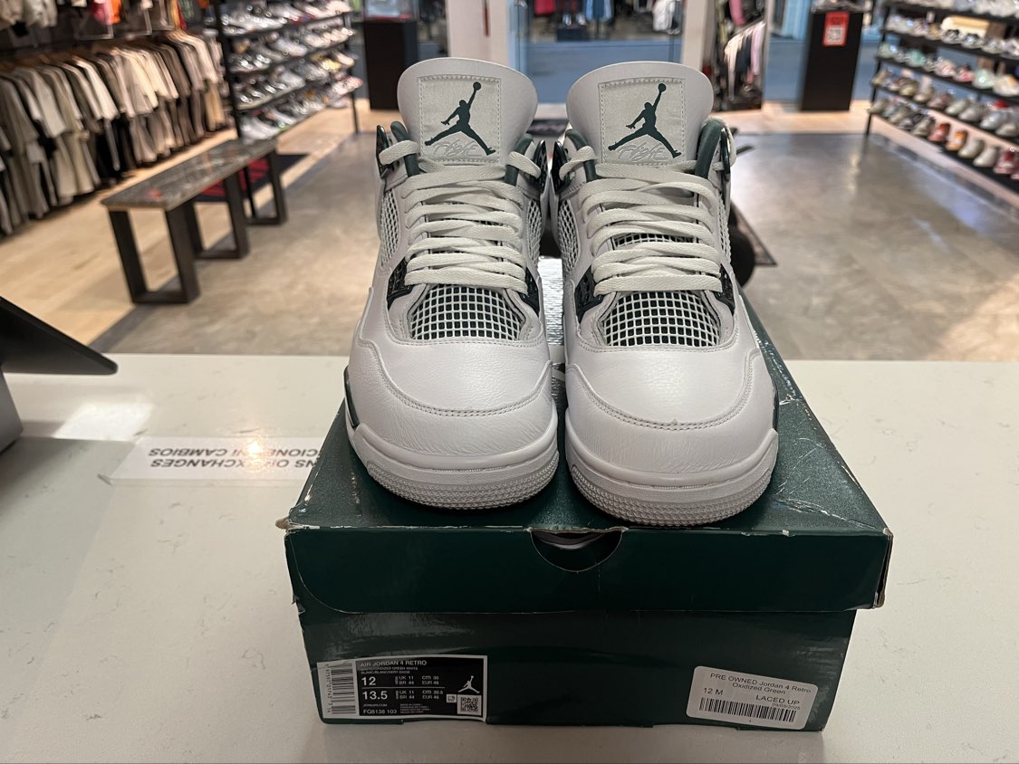 PRE OWNED Jordan 4 Retro Oxidized Green