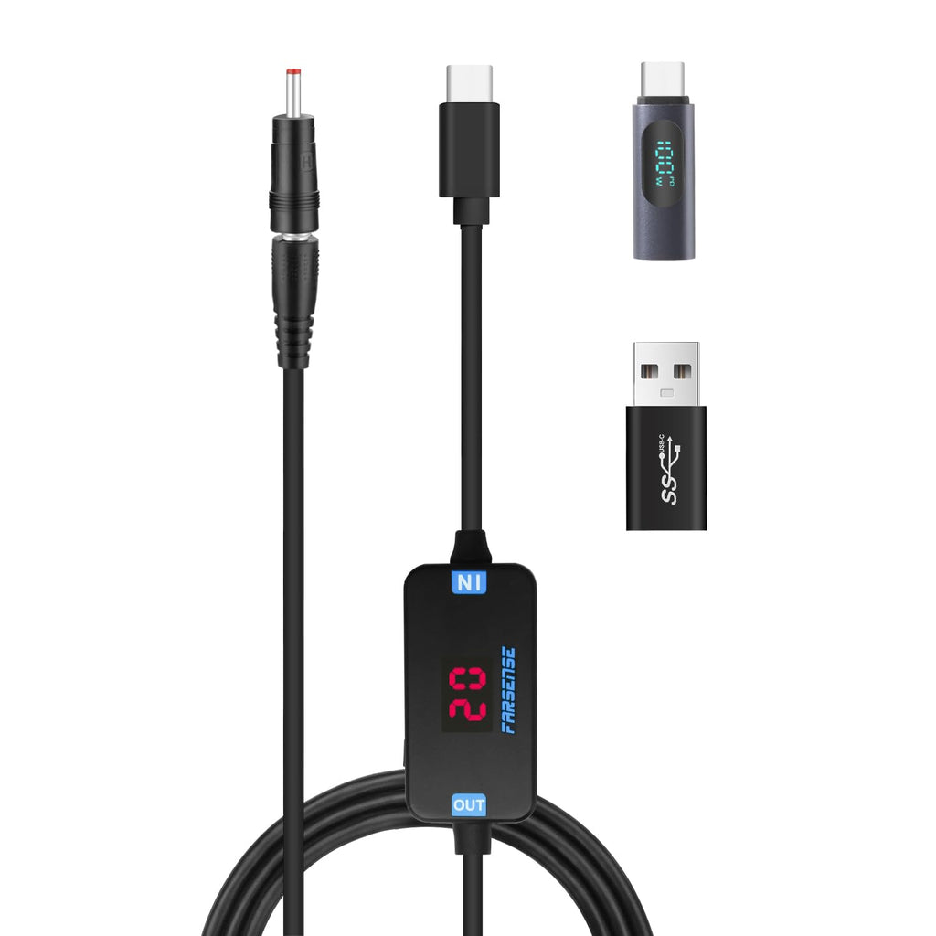 USB C to DC Adapter, Barrel PD Trigger Cable 3.3ft with USB C Male to Female/USB