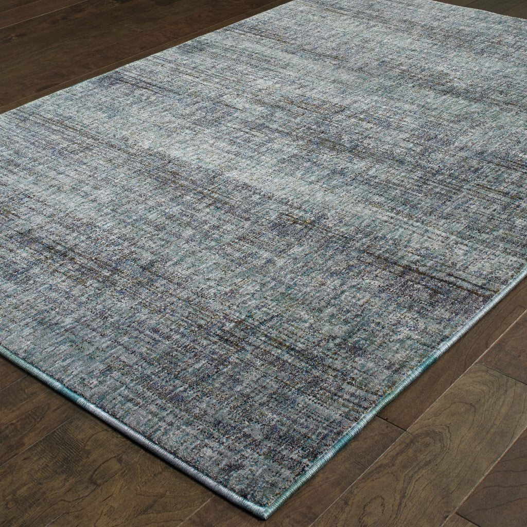 3' X 5' Blue and Gray Power Loom Area Rug